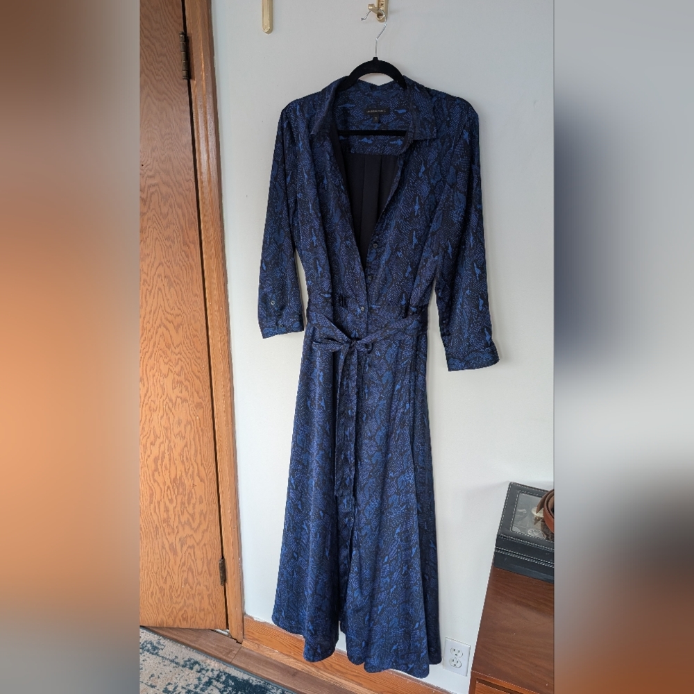 Banana Republic Blue And Black Snake Print Dress